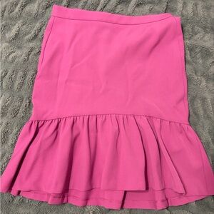 Ann Taylor Pink Pencil Skirt with Ruffle Hem